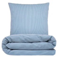 Baby sengesæt 70x100 cm - Nano krepp - blå - Luna Denmark