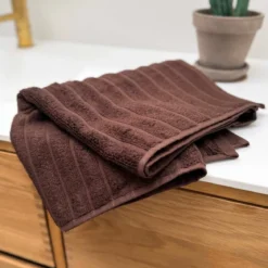 Bambus badelagen 100x150 cm - Zero twist - mørk brun - Prima