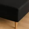 Boxlagen 100x200 cm - bomuldssatin - Soft feel - sort - Luna Denmark