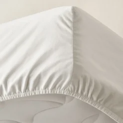 Boxlagen 80x200 cm - bomuldssatin - Soft finish - hvid - Luna Denmark