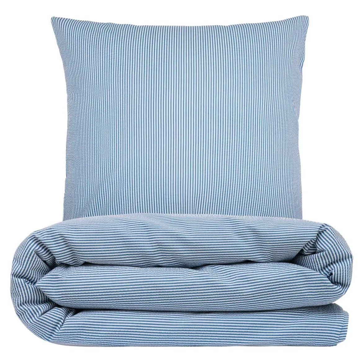 Junior sengesæt 100x140 cm - Nano krepp - blå - Luna Denmark