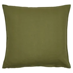 Pudebetræk 60x63 cm - stonewash - oliven grøn - Luna Denmark
