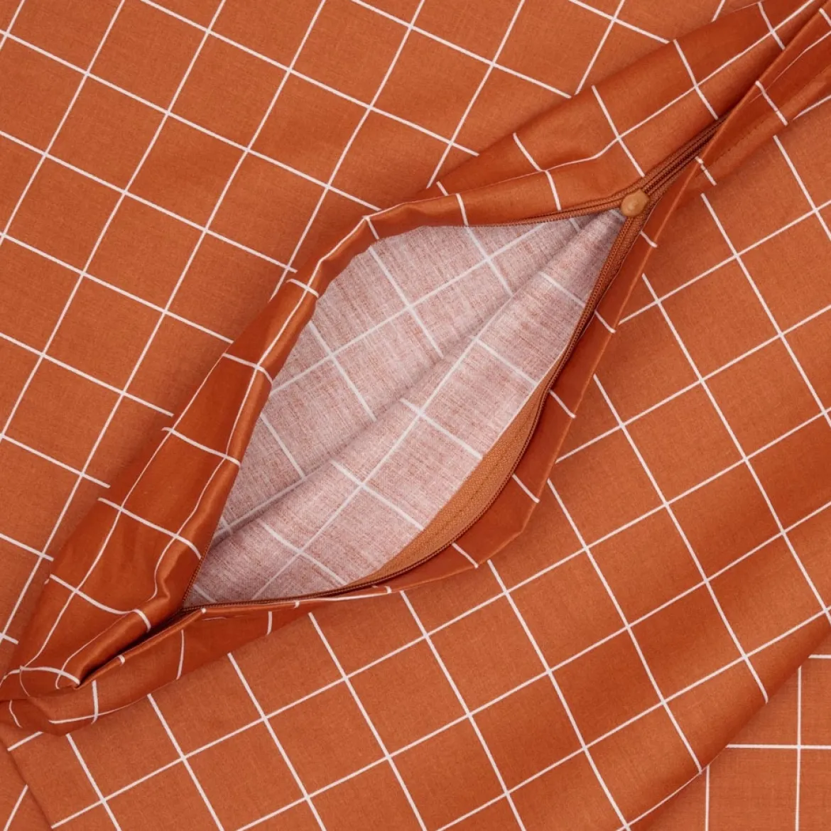 Sengesæt 140x220 cm - bomuldssatin - Oda Tern - orange - Luna Denmark