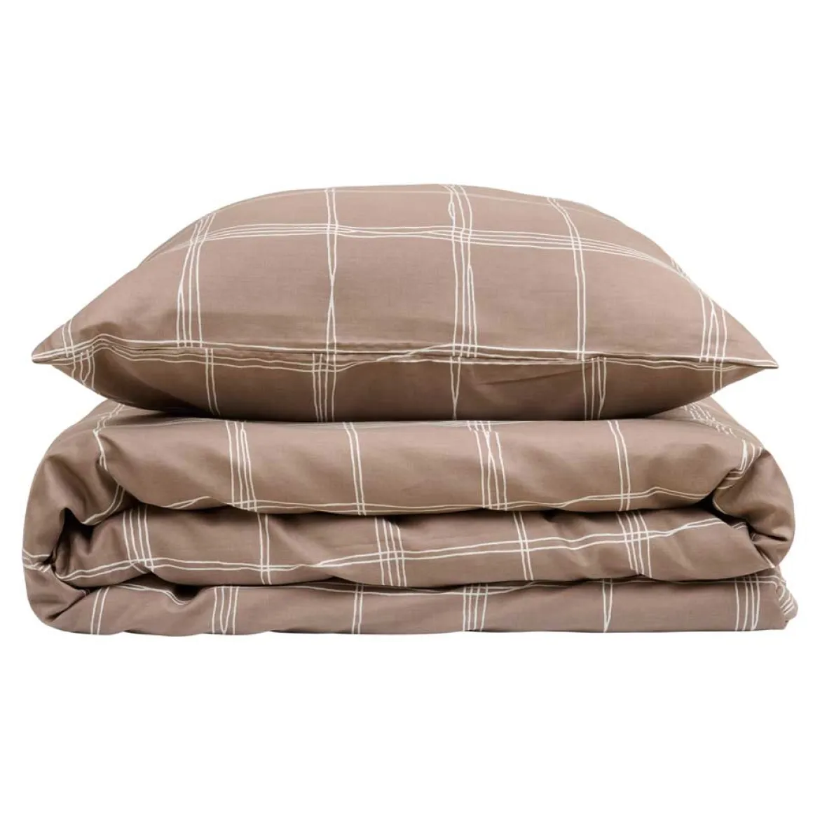 Sengesæt 140x220 cm - bomuldssatin - Sofus - taupe - Luna Denmark