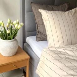 Sengesæt 200x220 cm - stonewash - Gro - sand - Luna Denmark