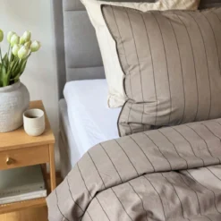 Sengesæt 140x200 cm - stonewash - Toke - taupe - Luna Denmark