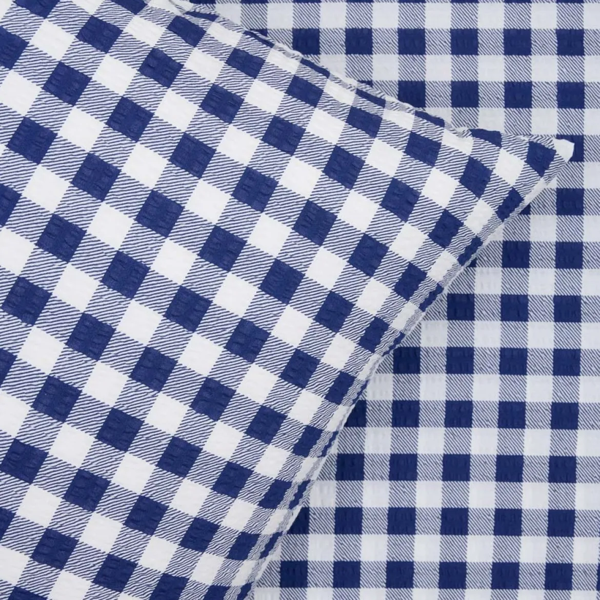 Sengetøj 200x220 cm - bæk og bølge - Check - blå - Luna Denmark