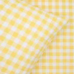 Sengetøj 200x220 cm - bæk og bølge - Check - gul - Luna Denmark