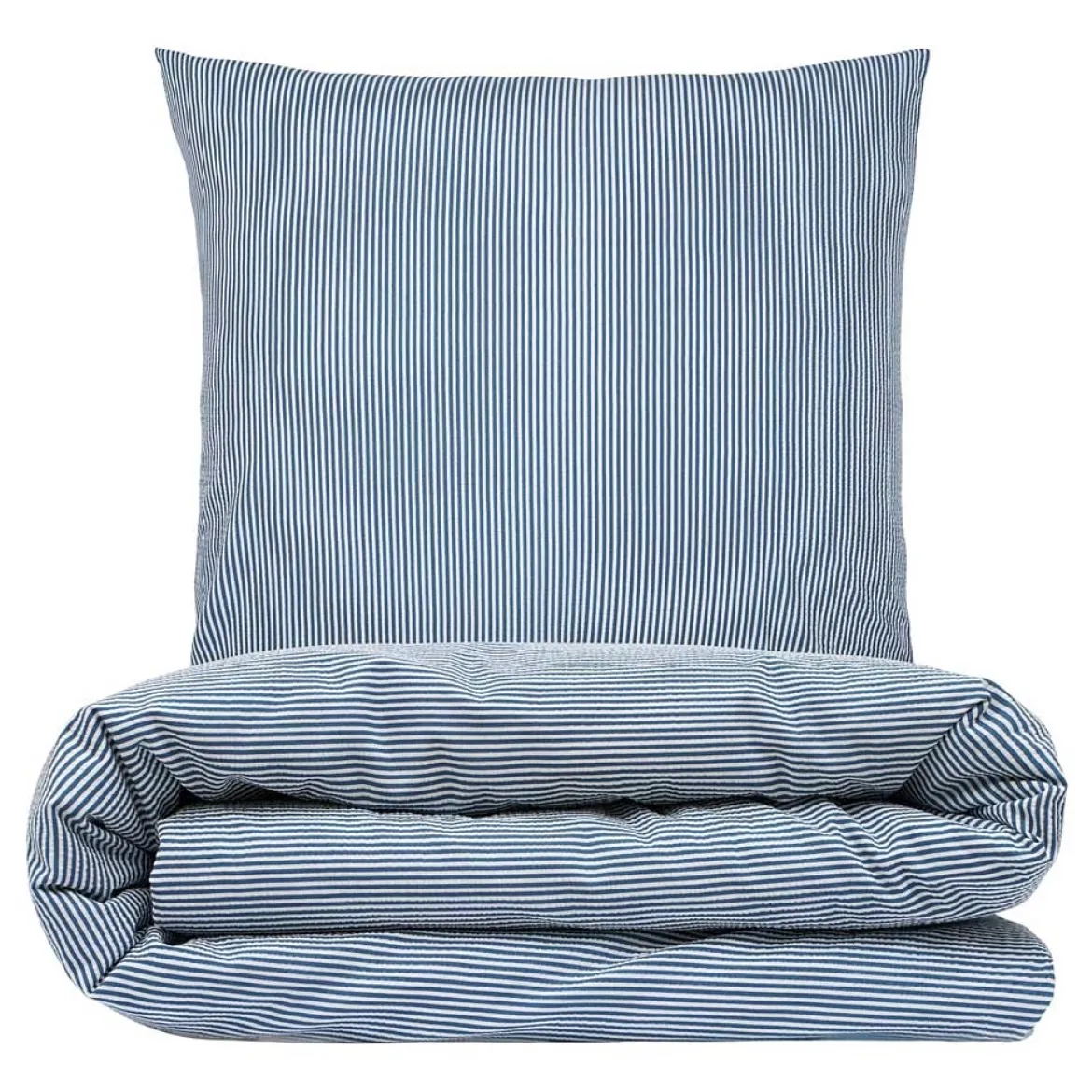 Sengetøj 140x220 cm - bæk og bølge - Stripe - blå - Luna Denmark