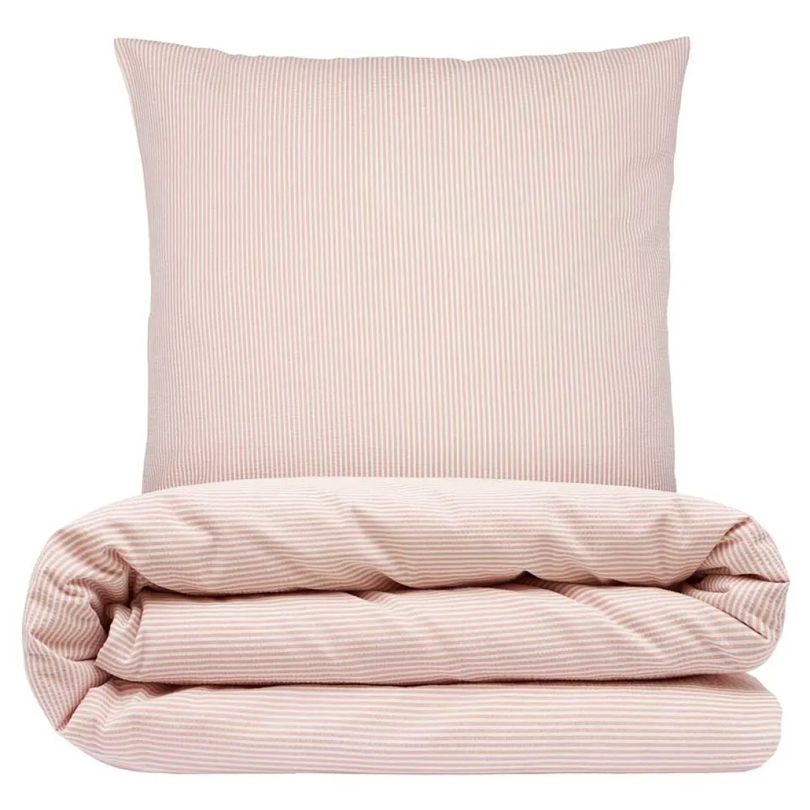 Sengetøj 140x200 cm - bæk og bølge - Stripe - rosa- Luna Denmark