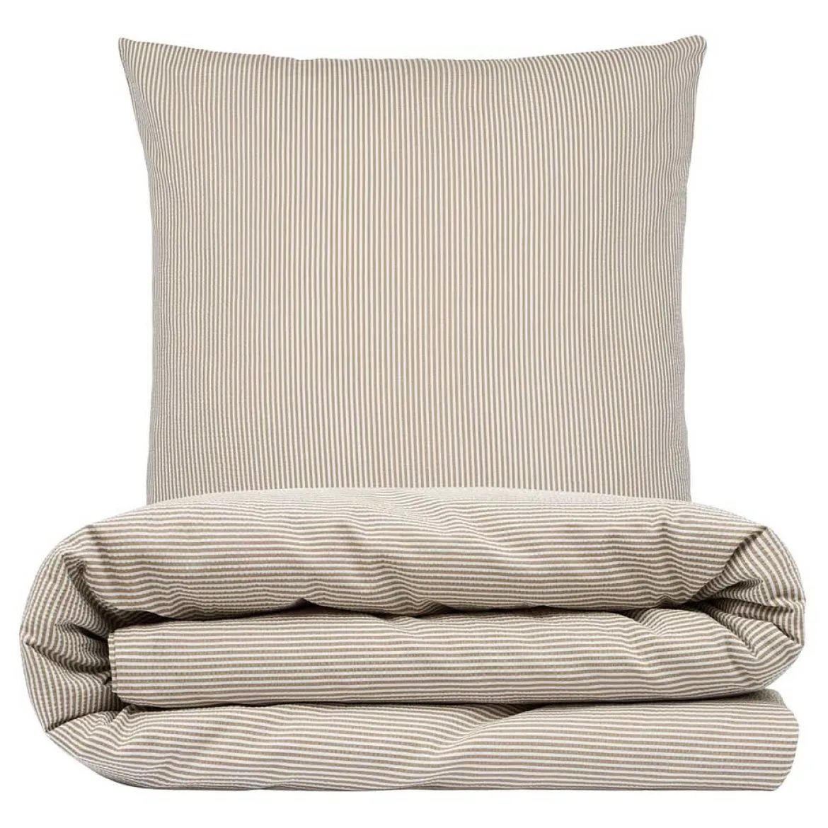 Sengetøj 140x200 cm - bæk og bølge - Stripe - taupe - Luna Denmark