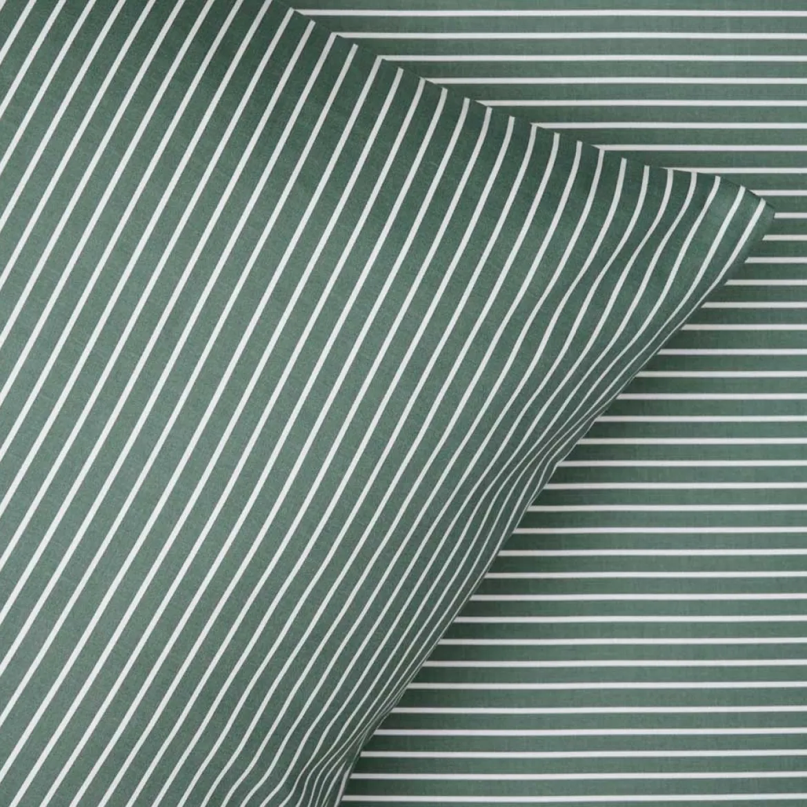 Sengetøj 200x200 cm - bomuldssatin - Blokhus - mørk grøn - Luna Denmark