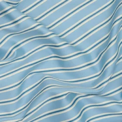 Sengetøj - 240x220 cm - bomuldssatin - Karl - blå strib - Luna Denmark