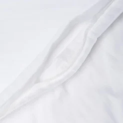 Sengetøj 140x220 cm - bomuldssatin - Smal stribet - hvid - Luna Denmark
