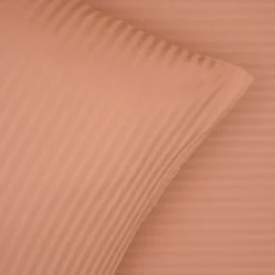 Sengetøj 140x220 cm - bomuldssatin - Smal stribet - mokka mousse - Prima