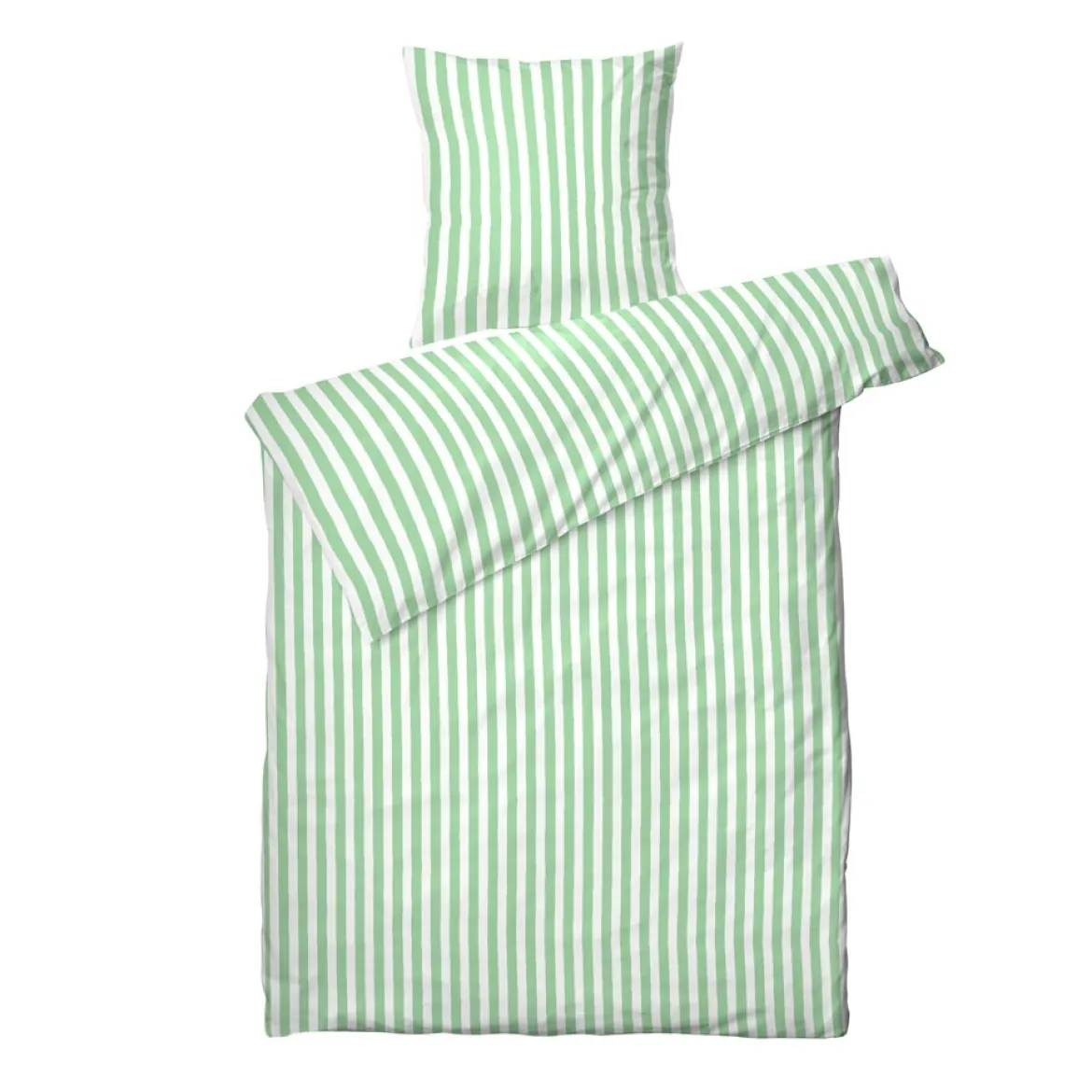 Sengetøj 140x200 / 50x70 cm - Kalle - green Stripe - Luna Denmark