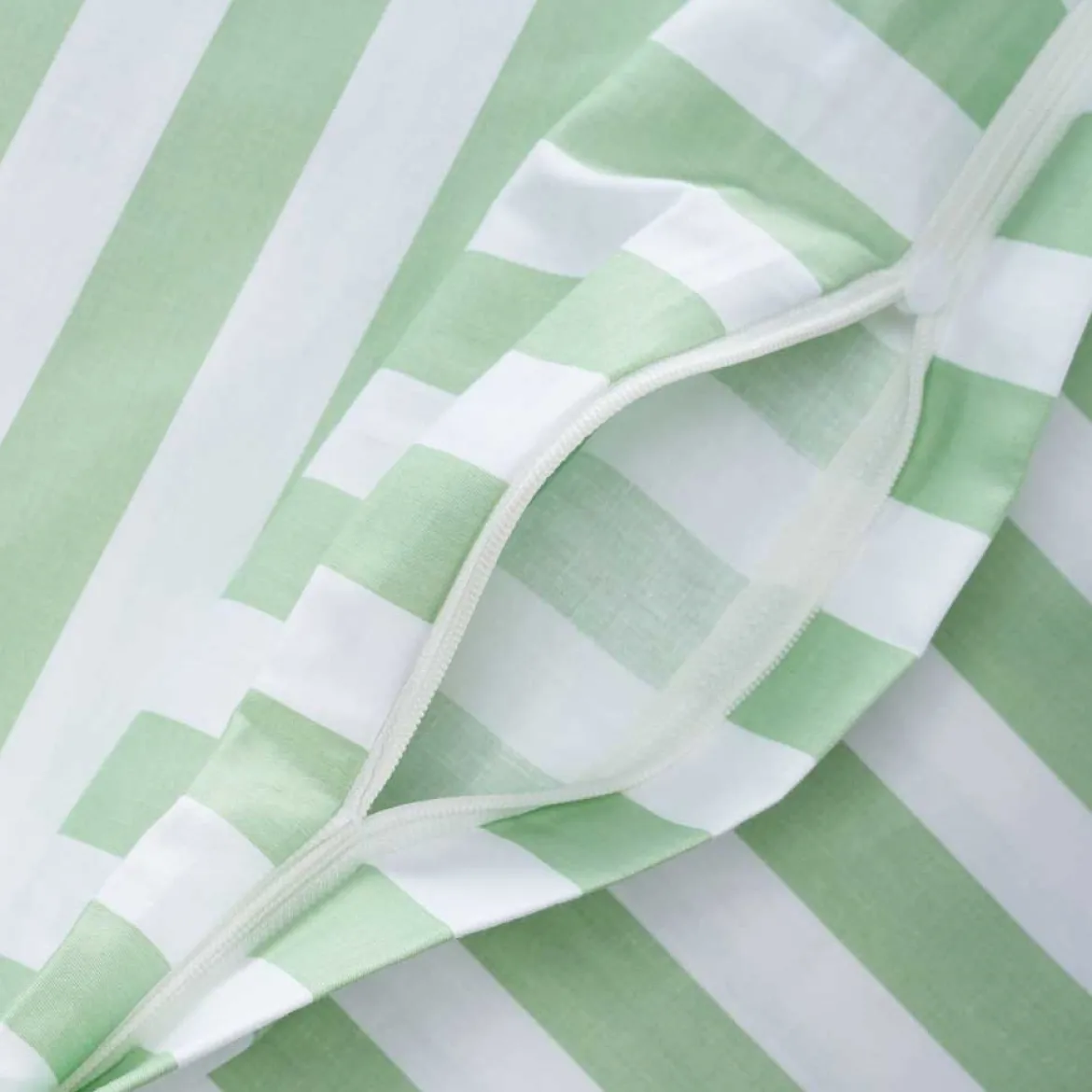 Sengetøj 140x200 / 50x70 cm - Kalle - green Stripe - Luna Denmark