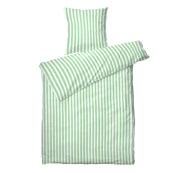 Sengetøj 135x200 / 80x80 cm - Kalle - green stripe - Luna Denmark