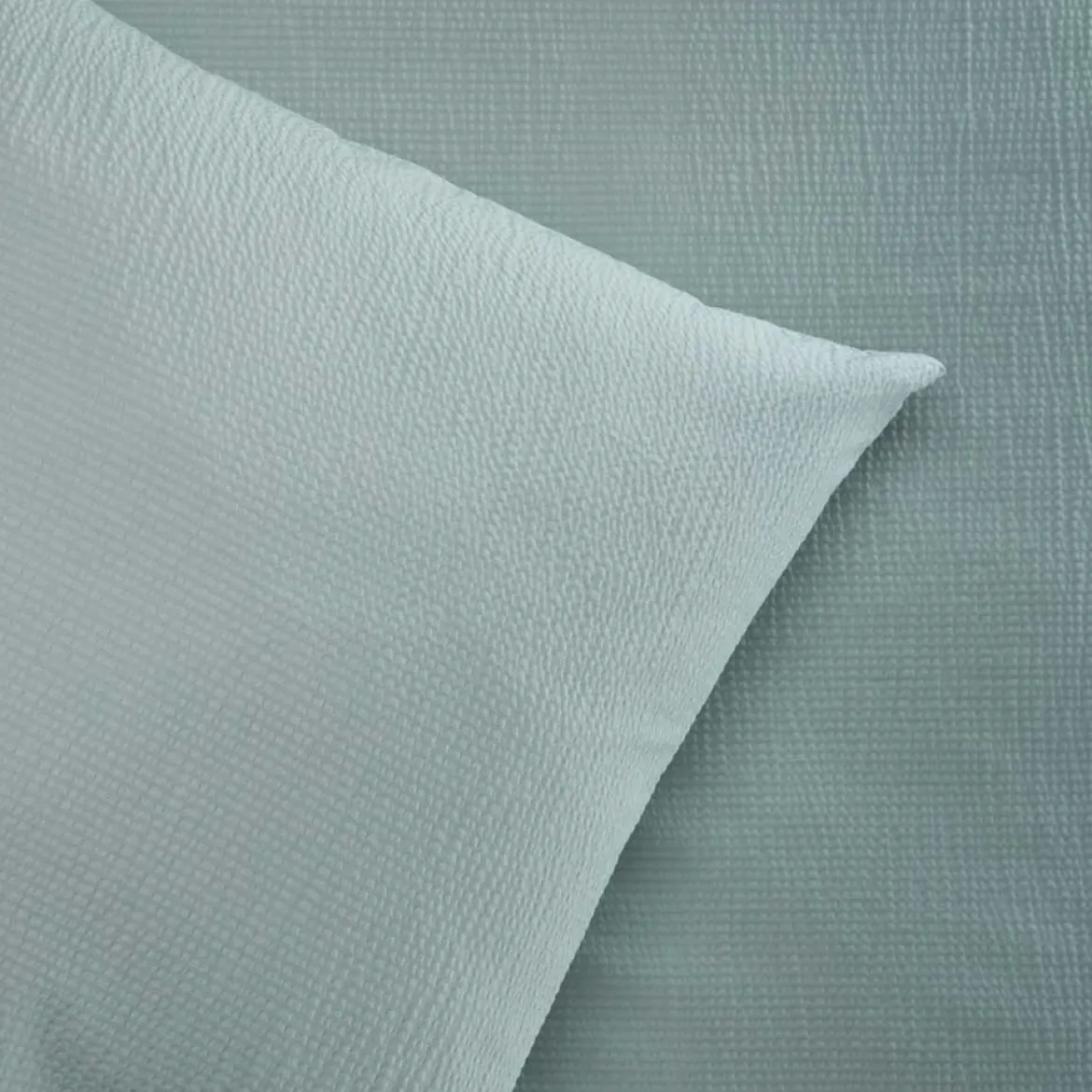 Sengetøj 150x210 / 50x60 cm - Nano Krepp aqua - Luna Denmark