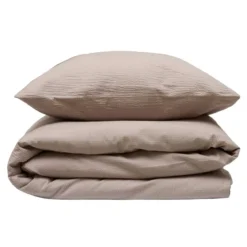Sengetøj 150x210 / 50x60 cm - Nano Krepp taupe - Luna Denmark