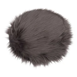 Siddehynde Ø34 cm - Imiteret Pels - grå - Norø