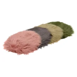 Siddehynde Ø34 cm - Imiteret Pels - rosa - Norø