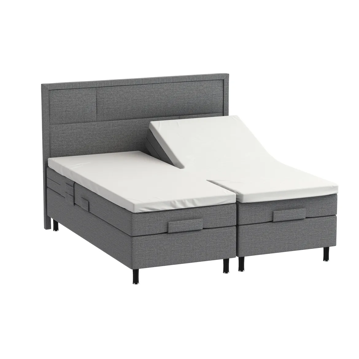 Splitlagen - H lagen 180x200 cm - premium bomuldssatin - hvid - Luna Denmark
