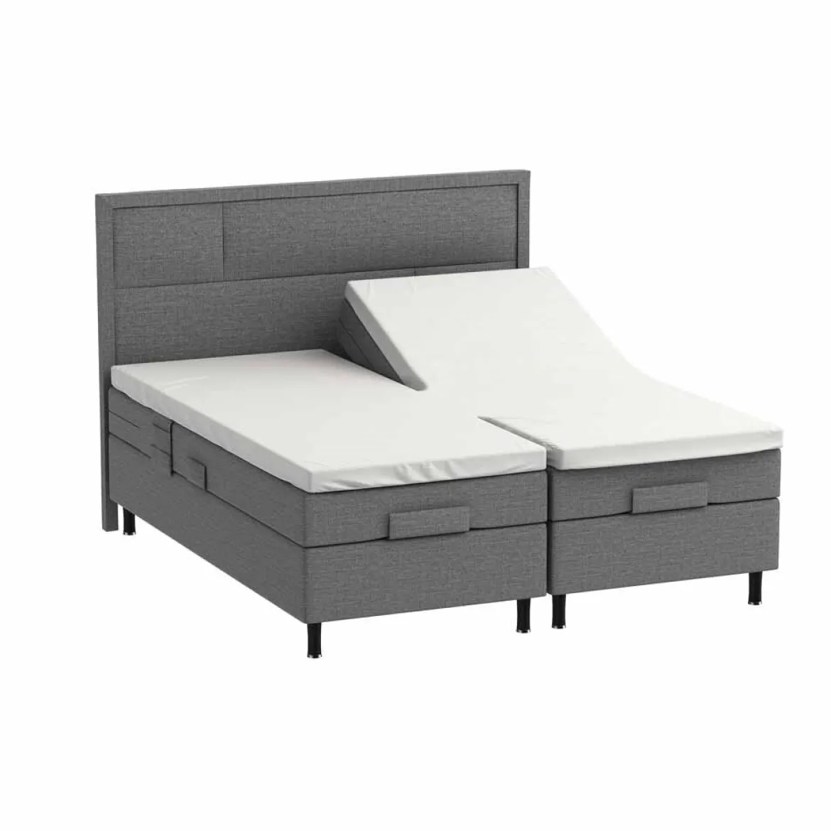 Splitlagen - H lagen 210x210 cm - premium bomuldssatin - hvid - Luna Denmark