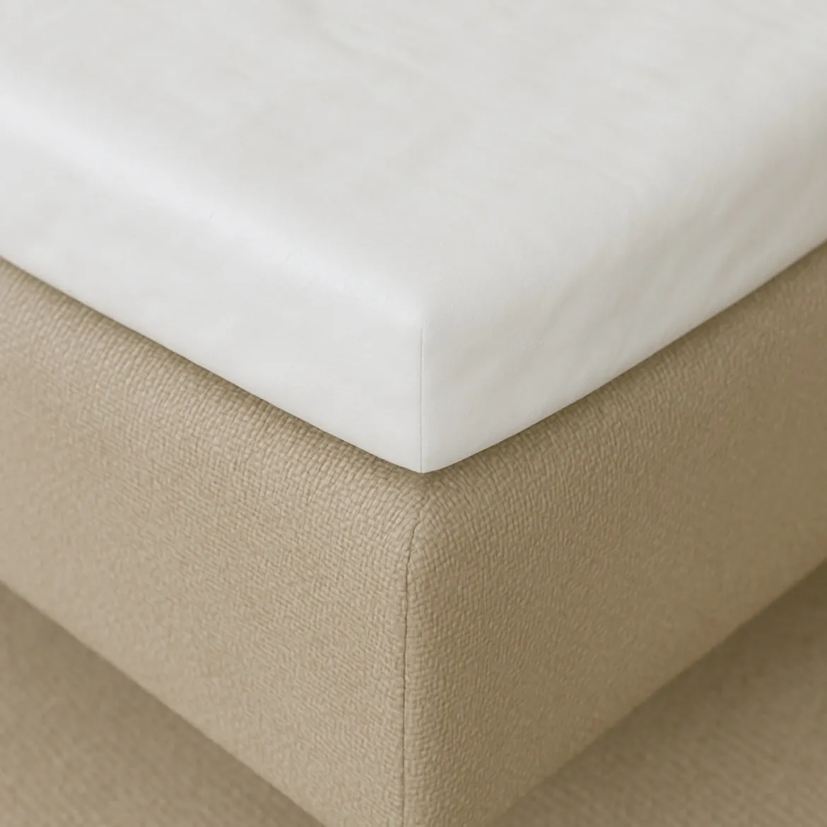 Splitlagen - U lagen 210x210 cm - premium bomuldssatin - hvid - Luna Denmark