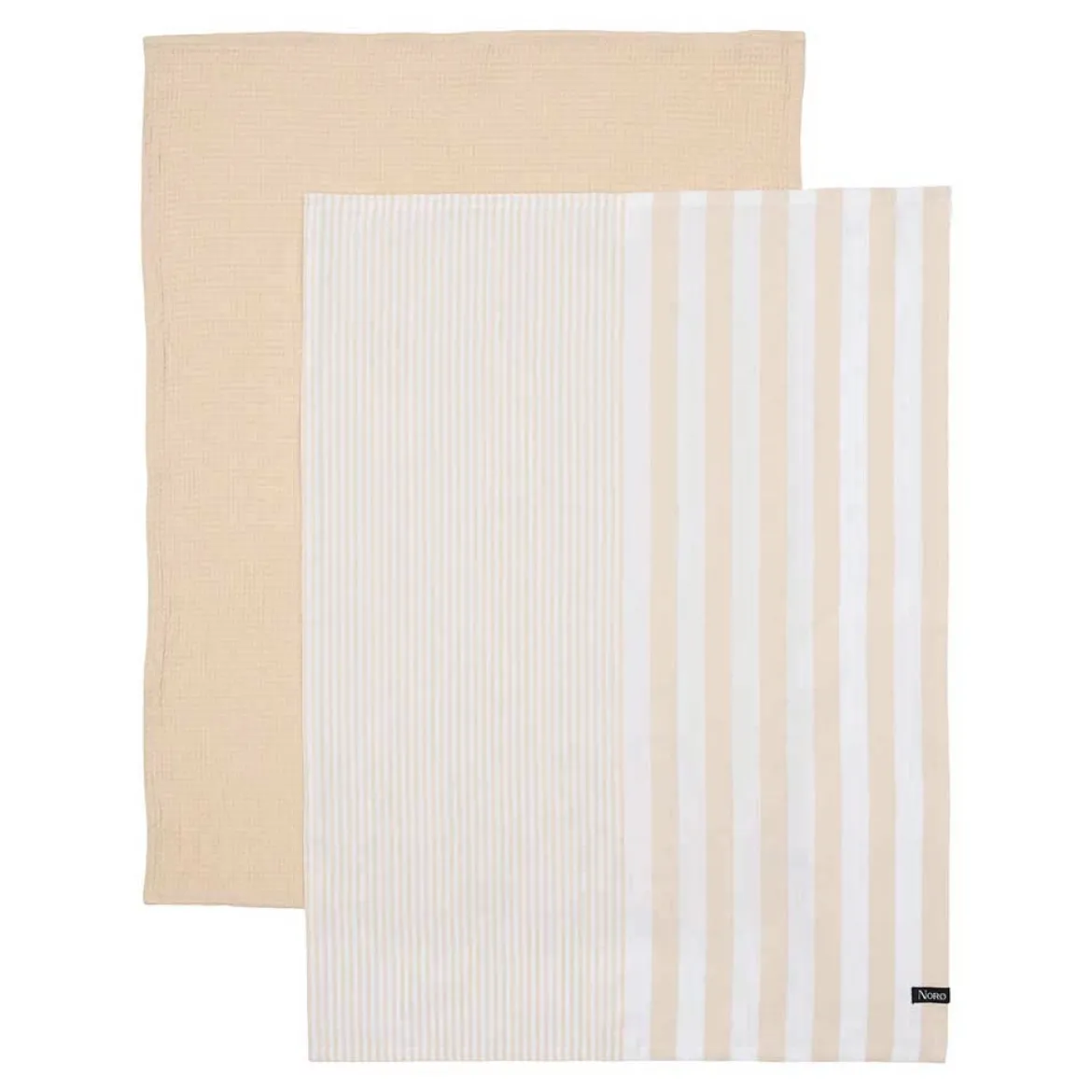 Viskestykke - bred stribet - creme - 2 stk. - Norø