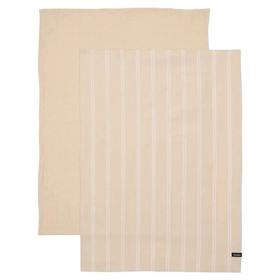Viskestykke - smal stribet - creme - 2 stk. - Norø